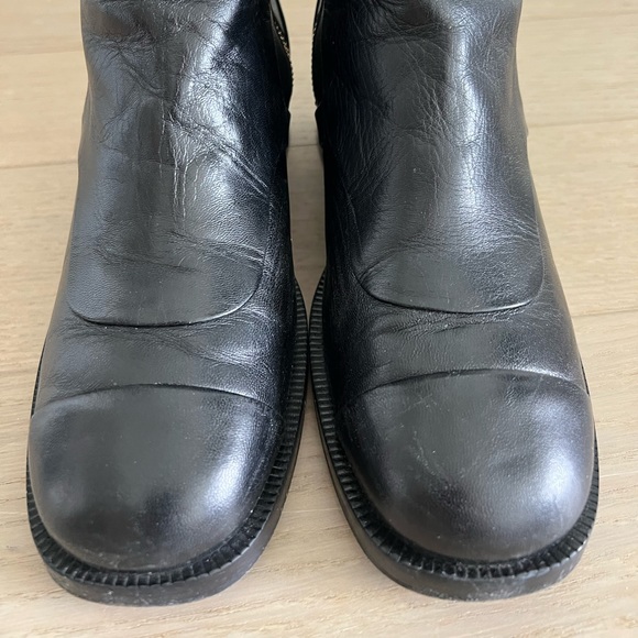 Chanel Short Leather Ankle Boots size 37.5 (US 6.5) authentic Chanel - Picture 3 of 8